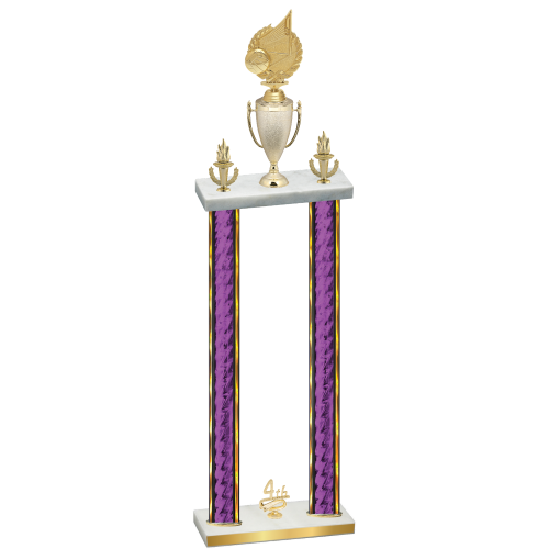 Double Purple Glacier Fourth Place Volleyball Trophy