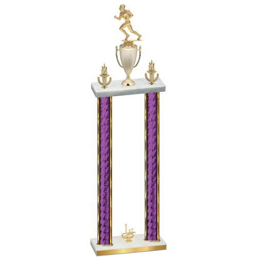 Double Purple Glacier First Place Football Trophy