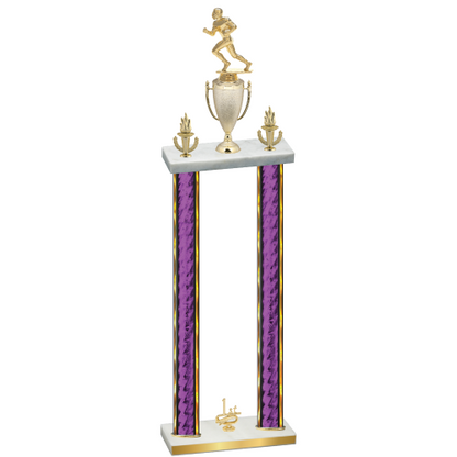 Double Purple Glacier First Place Football Trophy