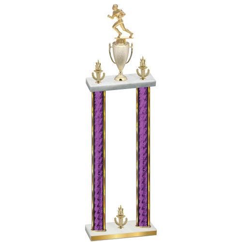 Double Purple Glacier Victory Football Trophy
