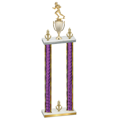 Double Purple Glacier Victory Football Trophy