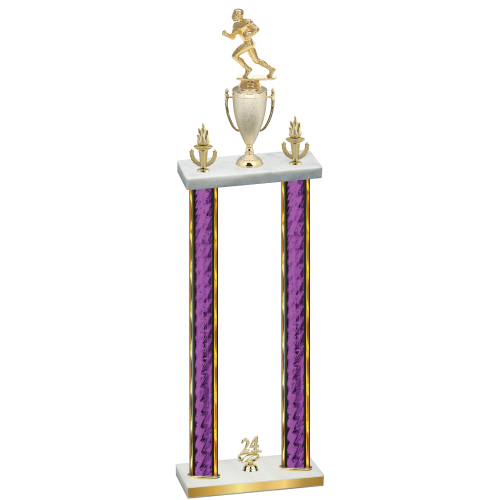 Double Purple Glacier Year Football Trophy
