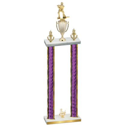 Double Purple Glacier Third Place Hockey Trophy