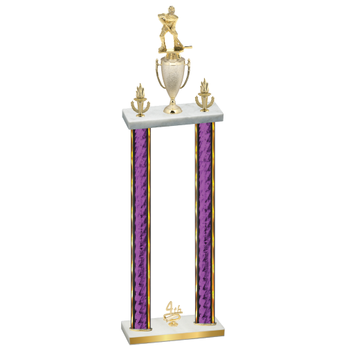 Double Purple Glacier Fourth Place Hockey Trophy