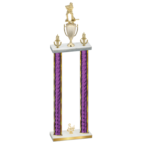 Double Purple Glacier Third Place Hockey Trophy