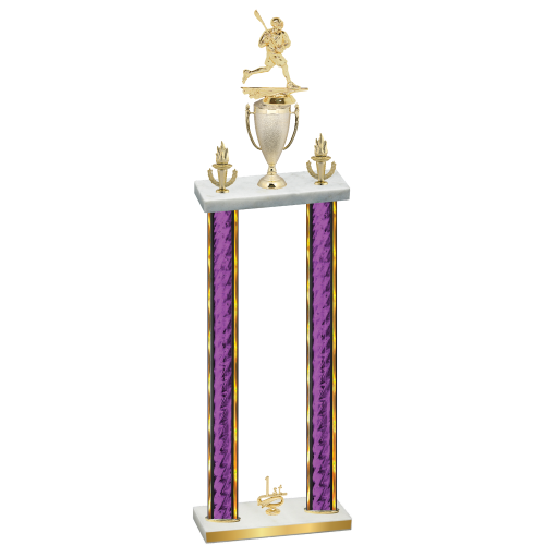 Double Purple Glacier First Place Lacrosse Trophy