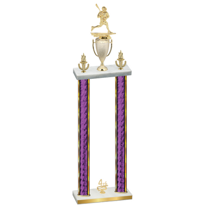 Double Purple Glacier Fourth Place Lacrosse Trophy