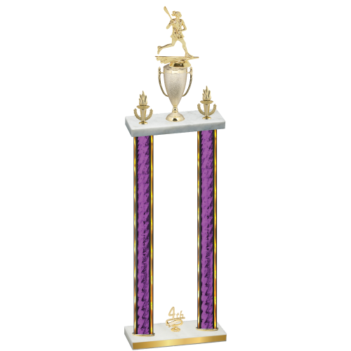 Double Purple Glacier Fourth Place Lacrosse Trophy
