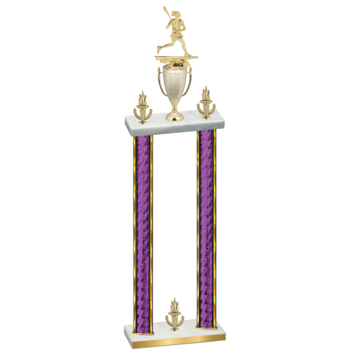 Double Purple Glacier Victory Lacrosse Trophy