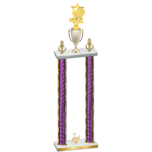 Double Purple Glacier Second Place Pickleball Trophy
