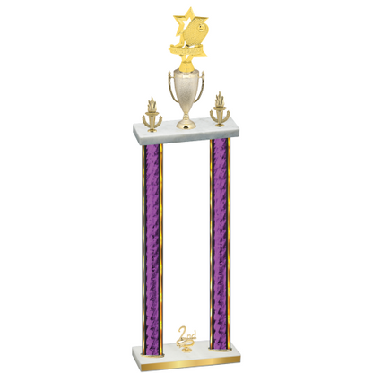Double Purple Glacier Second Place Pickleball Trophy