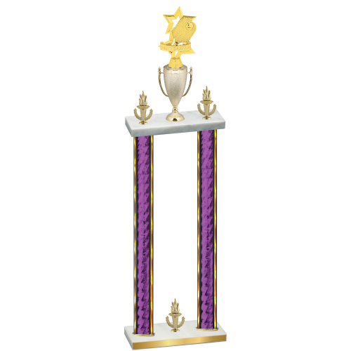 Double Purple Glacier Victory Pickleball Trophy