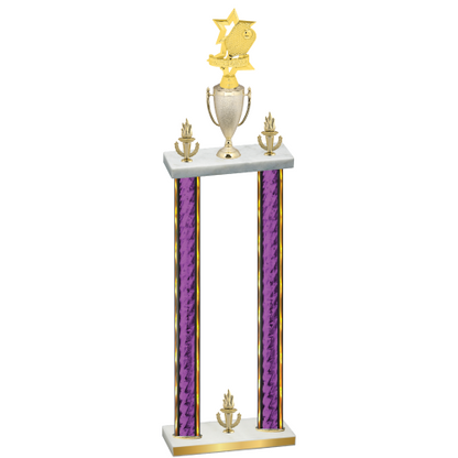 Double Purple Glacier Victory Pickleball Trophy
