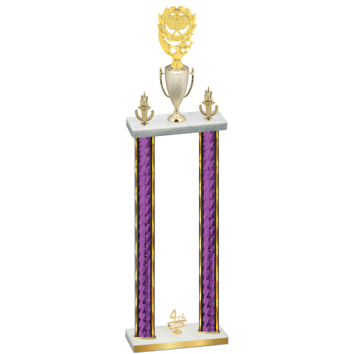Double Purple Glacier Fourth Place Pickleball Trophy