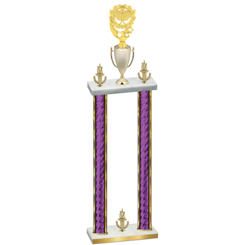 Double Purple Glacier Victory Pickleball Trophy