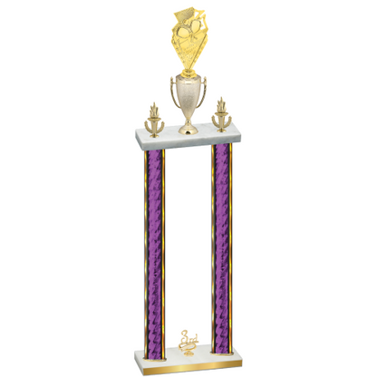 Double Purple Glacier Third Place Pickleball Trophy