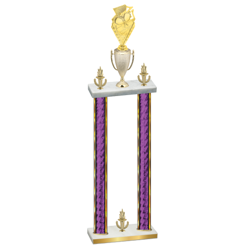 Double Purple Glacier Victory Pickleball Trophy