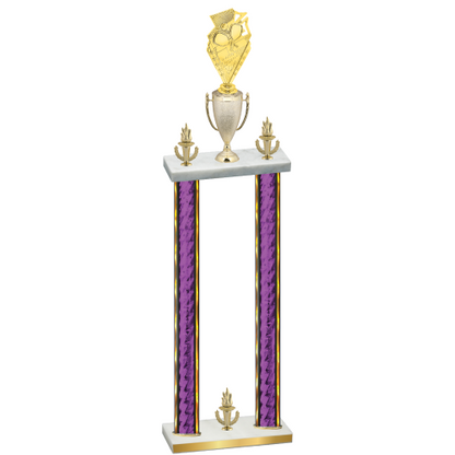 Double Purple Glacier Victory Pickleball Trophy