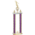 Double Purple Glacier Fourth Place Basketball Trophy