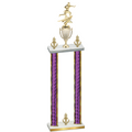 Double Purple Glacier Victory Flag Football Trophy