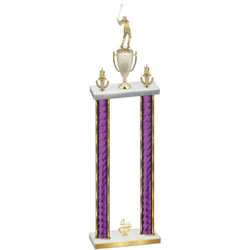 Double Purple Glacier Fourth Place Golf Trophy