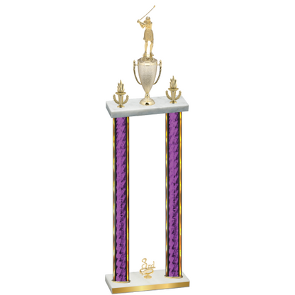 Double Purple Glacier Third Place Golf Trophy
