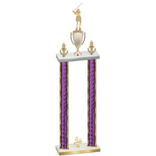 Double Purple Glacier Fourth Place Golf Trophy