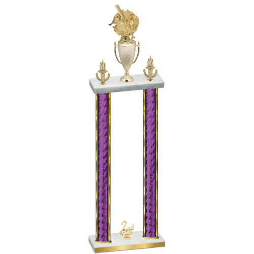 Double Purple Glacier Second Place Baseball Trophy