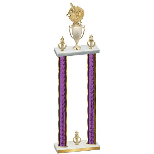 Double Purple Glacier Victory Baseball Trophy