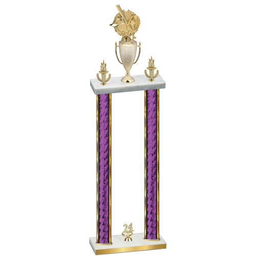 Double Purple Glacier Year Baseball Trophy