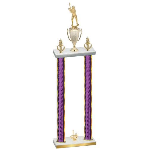 Double Purple Glacier First Place Baseball Trophy