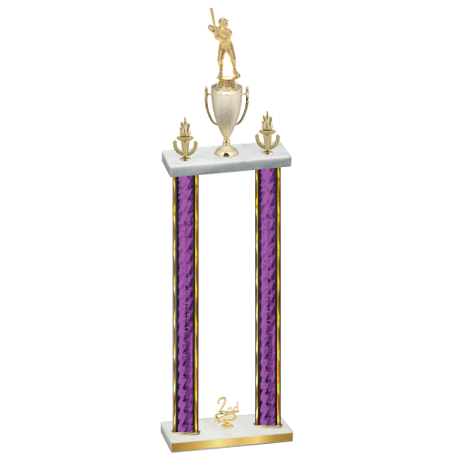 Double Purple Glacier Second Place Baseball Trophy