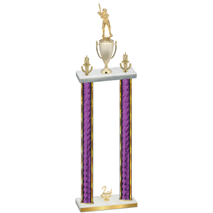 Double Purple Glacier Second Place Baseball Trophy