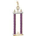 Double Purple Glacier Third Place Baseball Trophy