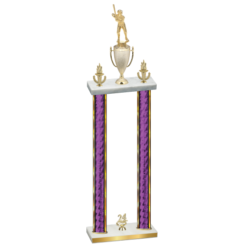Double Purple Glacier Year Baseball Trophy