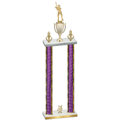 Double Purple Glacier Year Baseball Trophy