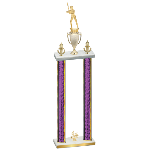 Double Purple Glacier Fourth Place Softball Trophy