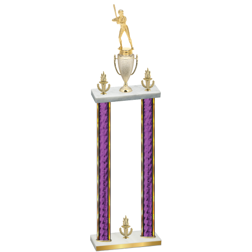 Double Purple Glacier Victory Softball Trophy