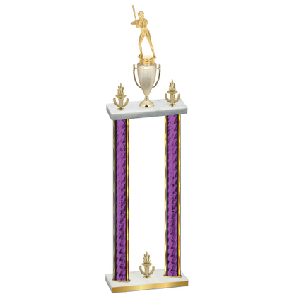 Double Purple Glacier Victory Softball Trophy