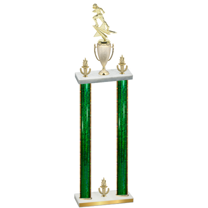 Double Green Glacier Victory Football Trophy