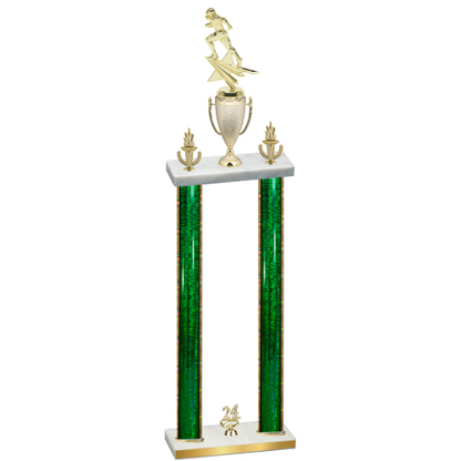 Double Green Glacier Year Football Trophy
