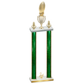 Double Green Glacier Second Place Football Trophy