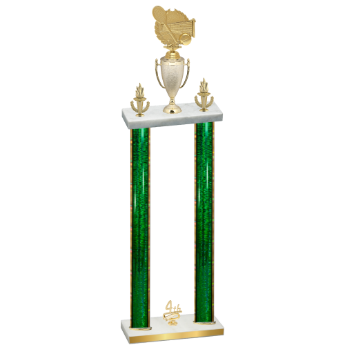 Double Green Glacier Fourth Place Tennis Trophy