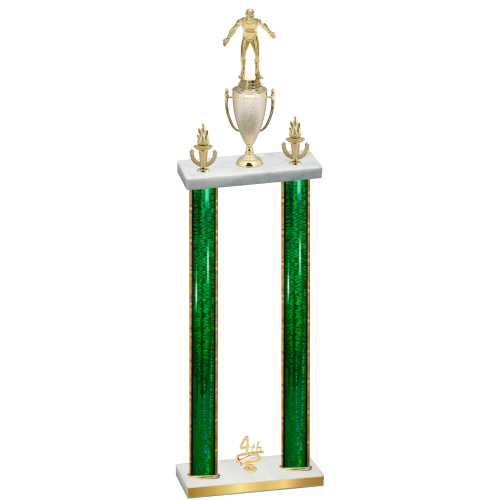 Double Green Glacier Fourth Place Wrestling Trophy