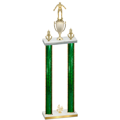 Double Green Glacier Fourth Place Wrestling Trophy
