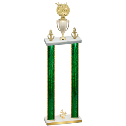 Double Green Glacier Fourth Place Bowling Trophy