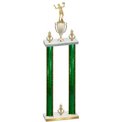 Double Green Glacier Victory Volleyball Trophy