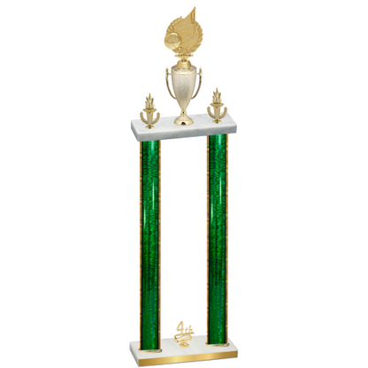 Double Green Glacier Fourth Place Volleyball Trophy