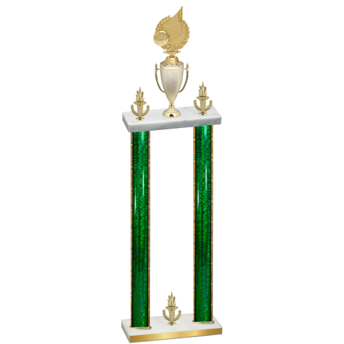 Double Green Glacier Victory Volleyball Trophy