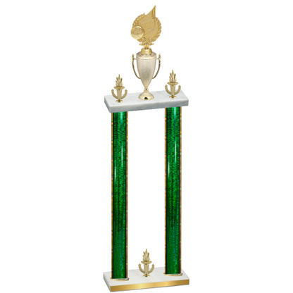 Double Green Glacier Victory Volleyball Trophy